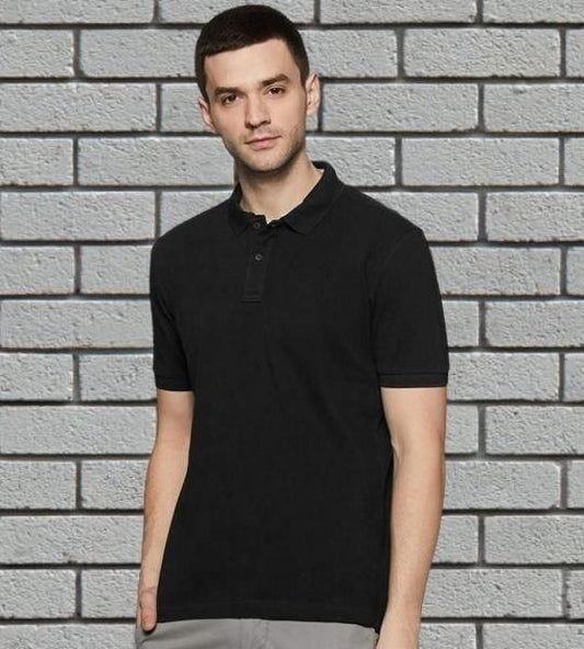 Polycotton  Solid Half Sleeves Polo Neck T-Shirt