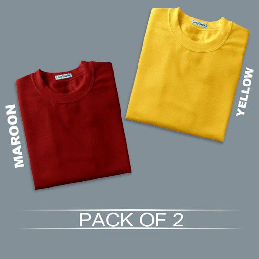 Cotton Solid Half Sleeves T-Shirt Buy 1 Get 1 Free